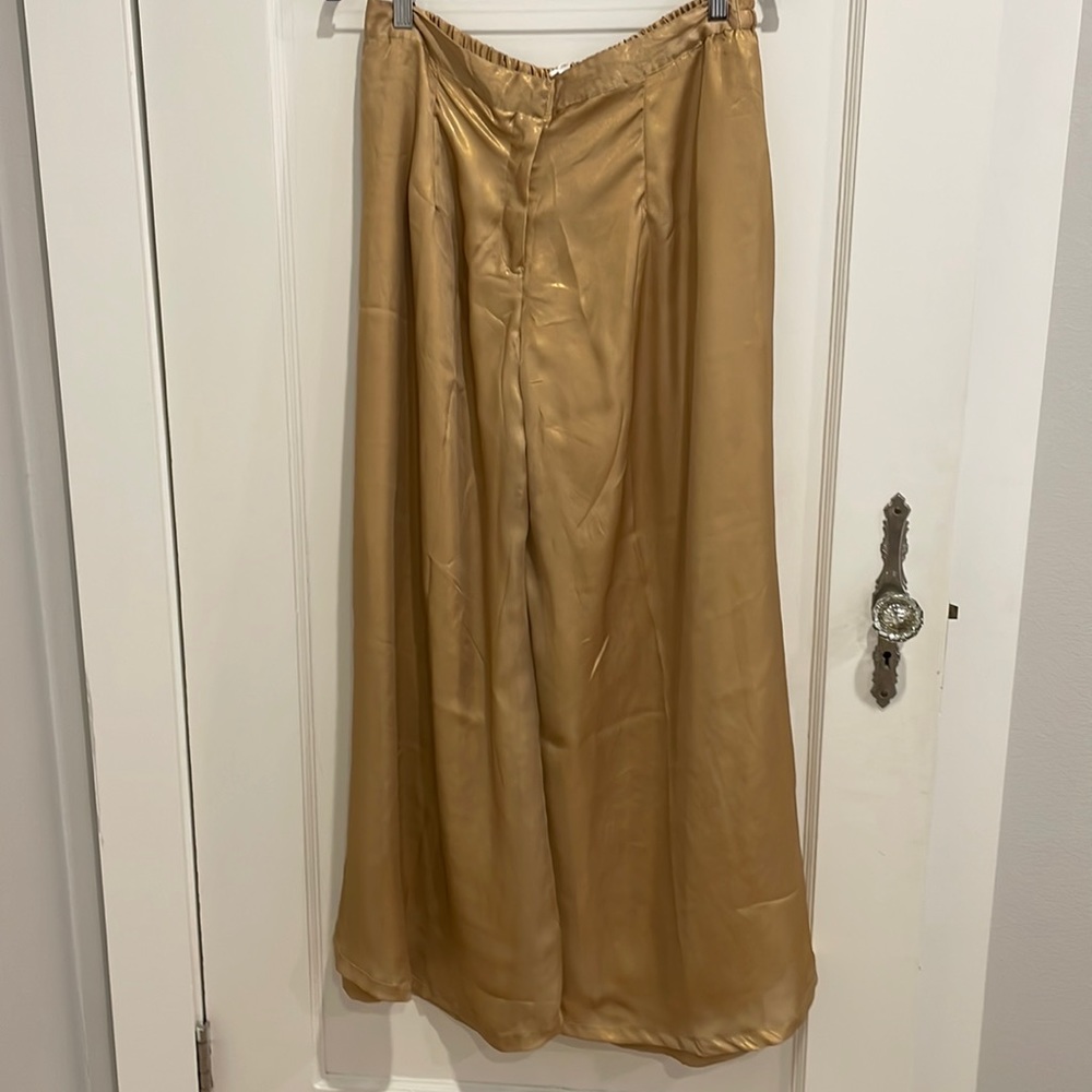 Gold shimmer palazzo pants Bollywood designer indian